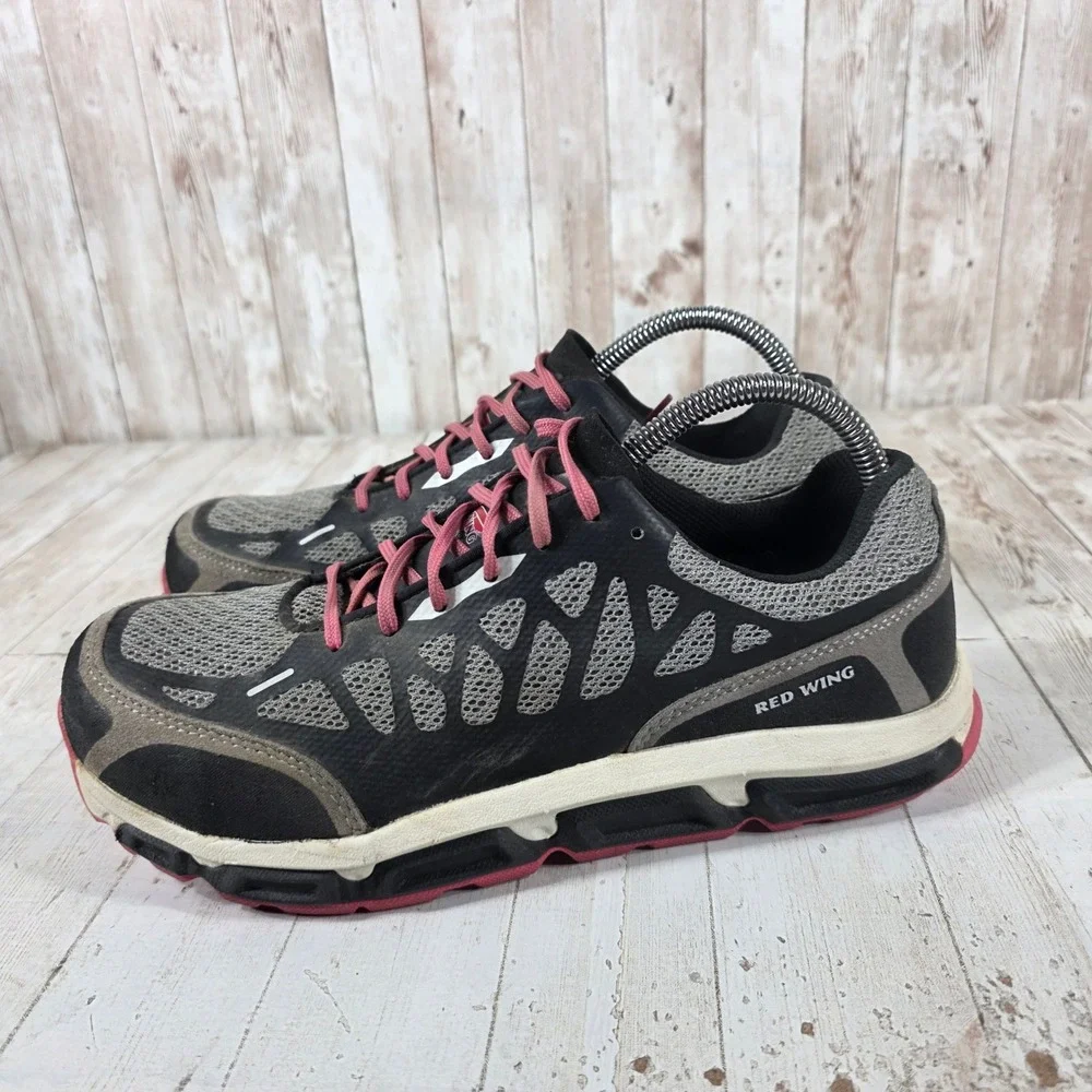 Red Wing 2339 Womens Black Grey Pink Safety Toe Work Shoes Sneakers Size 8.5